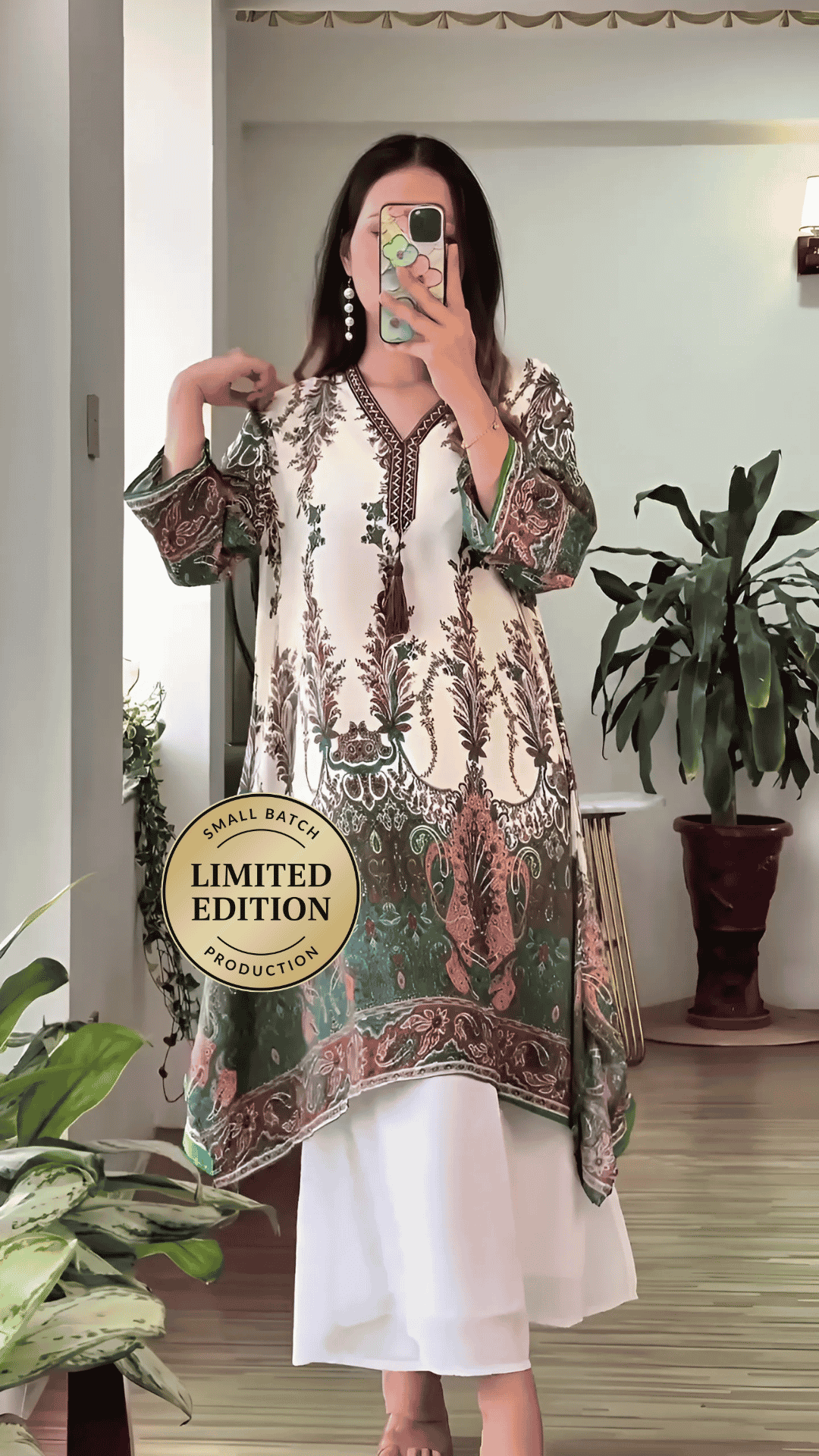 Hand Print Paisley Printed Designer Kurti Set