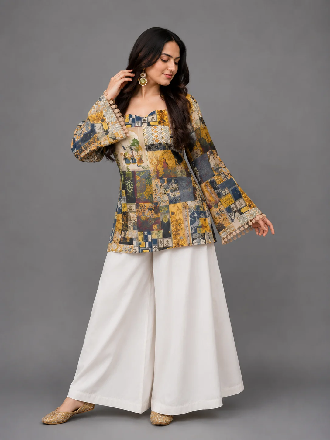 2PC- Adjustable Multi Kurta Set