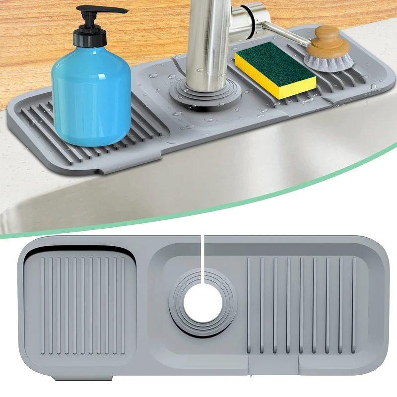 Kitchen Sink Silicone Splash Guard - For Kitchen and Bathroom