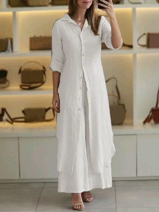 Luxury Cotton and Linen Two-piece Set
