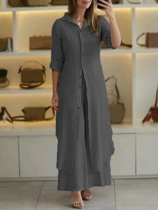 Luxury Cotton and Linen Two-piece Set