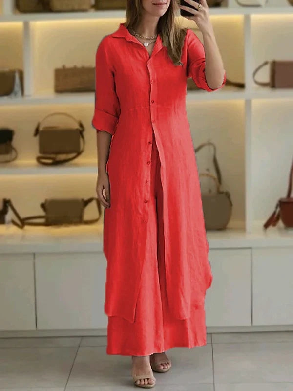Luxury Cotton and Linen Two-piece Set