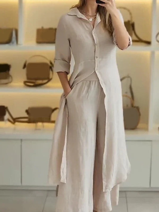 Luxury Cotton and Linen Two-piece Set
