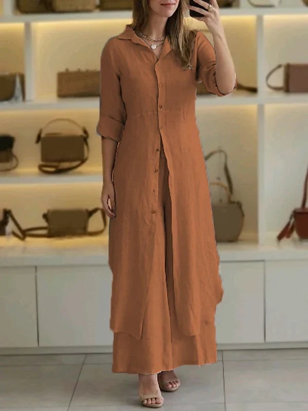 Luxury Cotton and Linen Two-piece Set