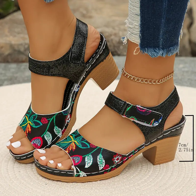 Open Toe Block Heel Sandals for Women