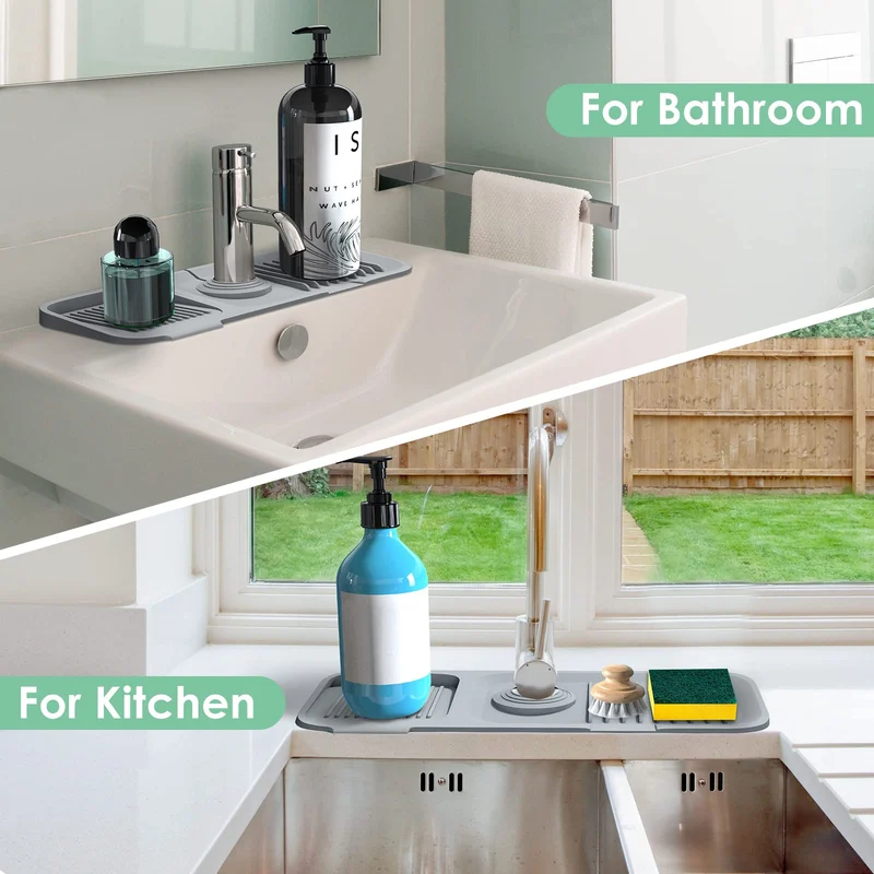 Kitchen Sink Silicone Splash Guard - For Kitchen and Bathroom