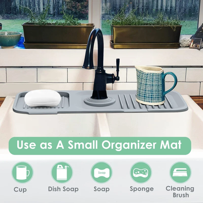 Kitchen Sink Silicone Splash Guard - For Kitchen and Bathroom