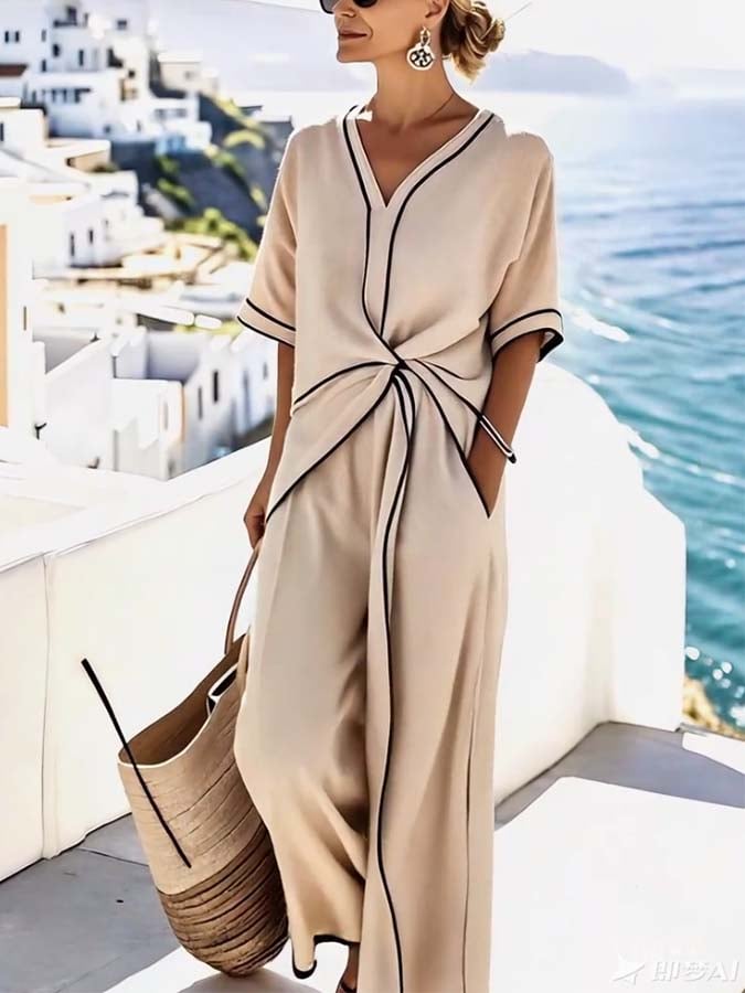 Loose Striped Feature Wide Leg Jumpsuit