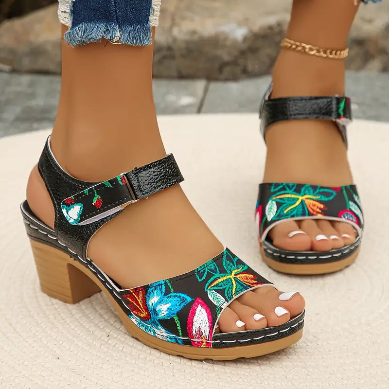 Open Toe Block Heel Sandals for Women