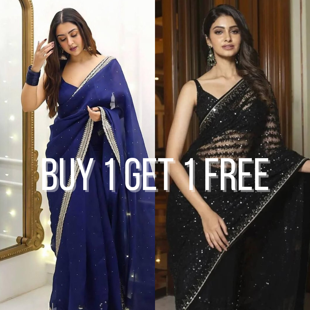 Stunning Gorgeous Designer Saree with Thread Work Pack