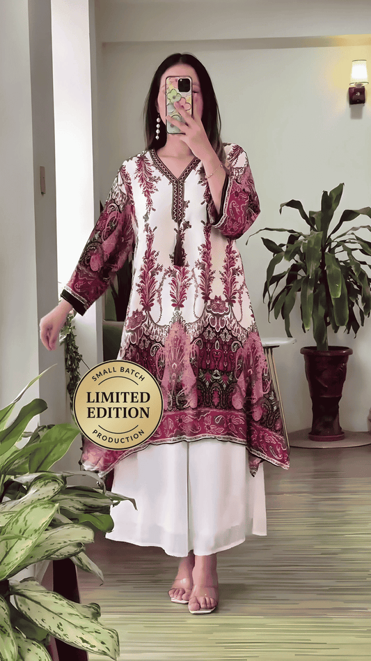 Hand Print Paisley Printed Designer Kurti Set