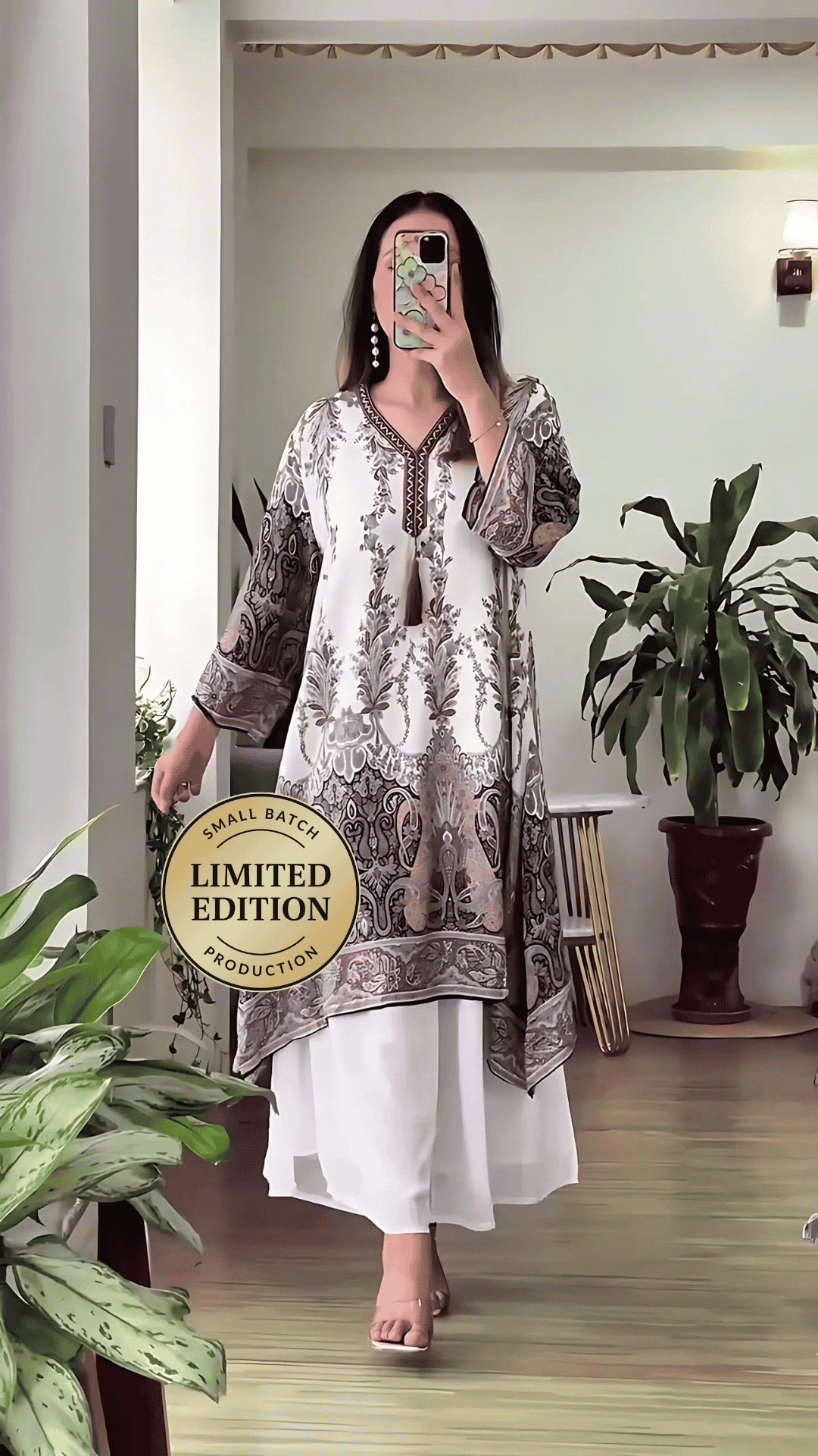 Hand Print Paisley Printed Designer Kurti Set