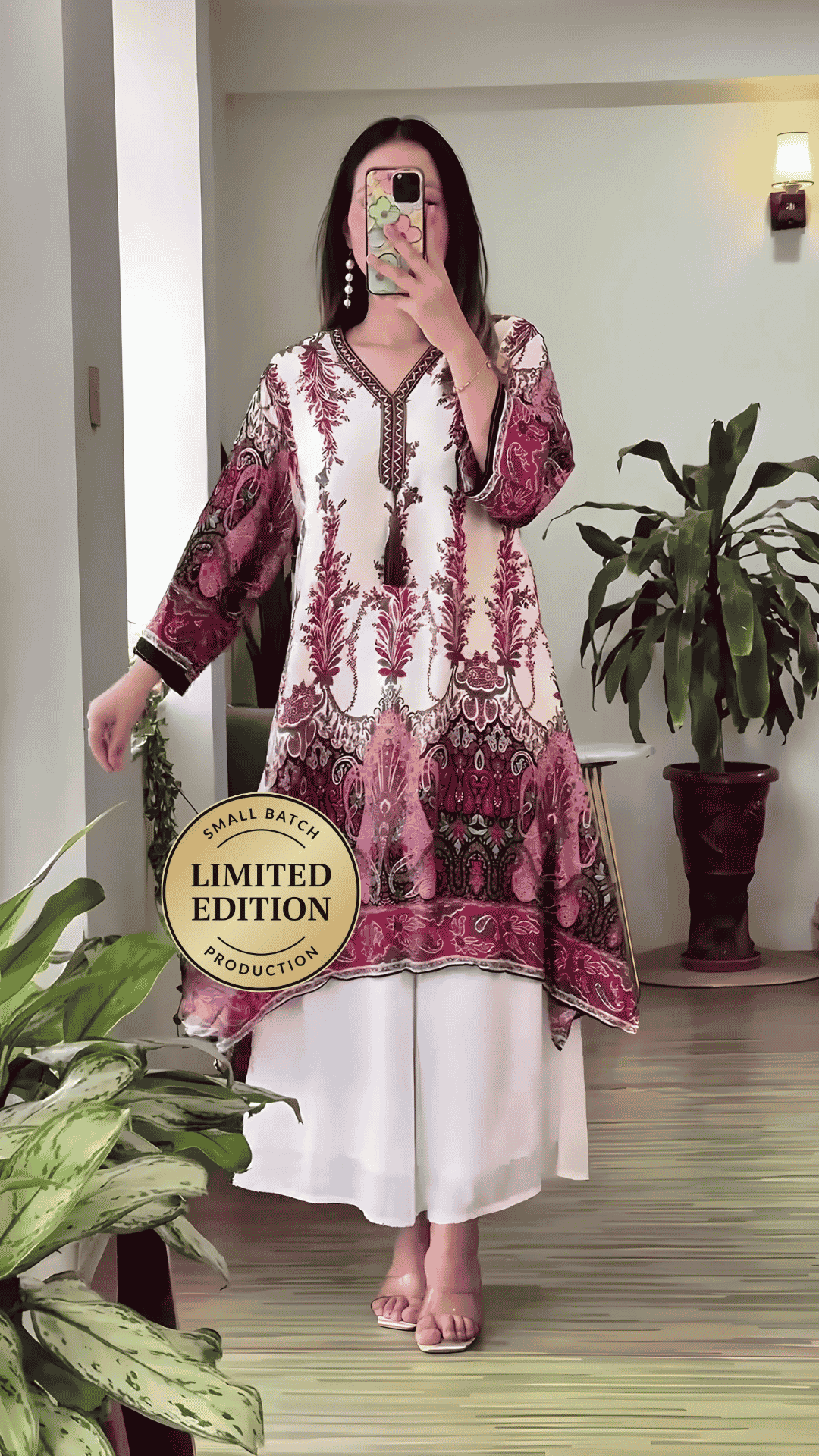 Hand Print Paisley Printed Designer Kurti Set