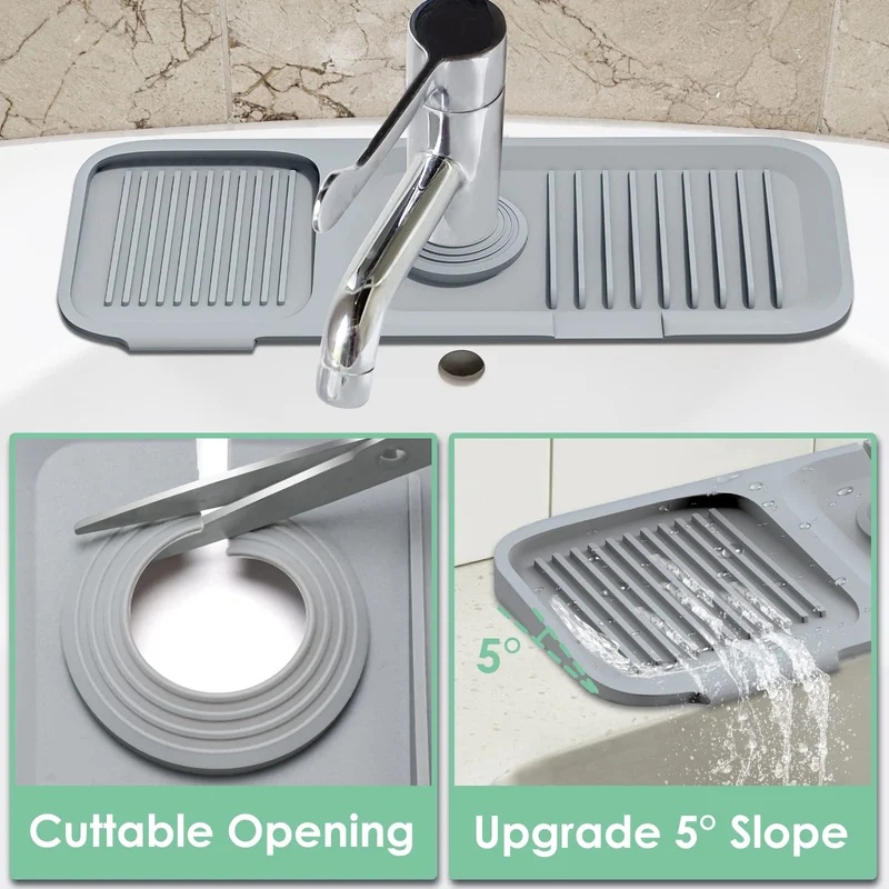 Kitchen Sink Silicone Splash Guard - For Kitchen and Bathroom