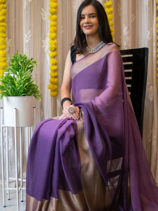 1-MIN READY TO WEAR SAREE IN PREMIUM CHIFFON SILK