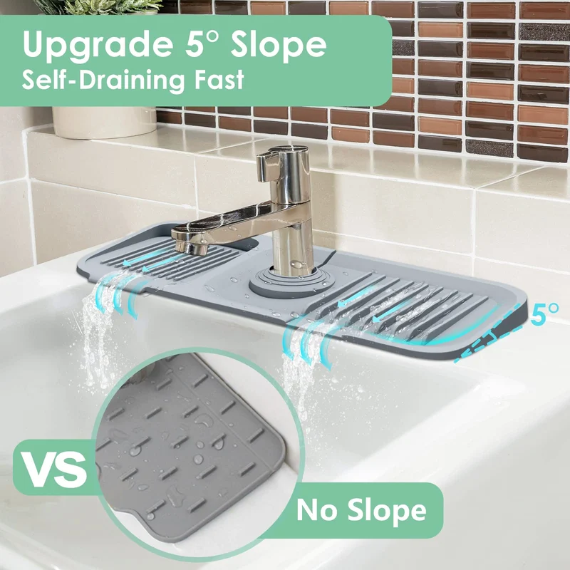 Kitchen Sink Silicone Splash Guard - For Kitchen and Bathroom