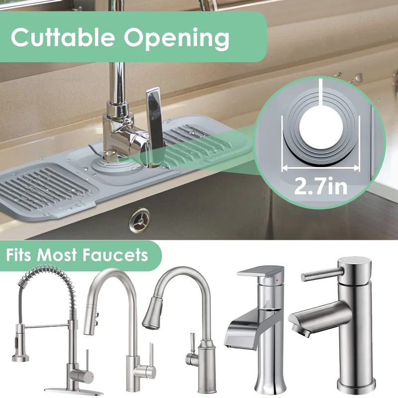 Kitchen Sink Silicone Splash Guard - For Kitchen and Bathroom