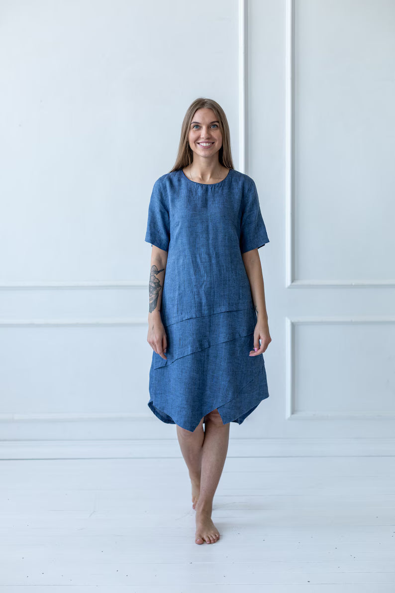 Linen Asymmetrical Dress