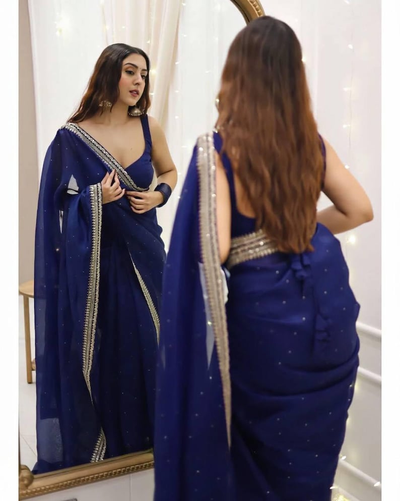 Stunning Gorgeous Designer Saree with Thread Work Pack