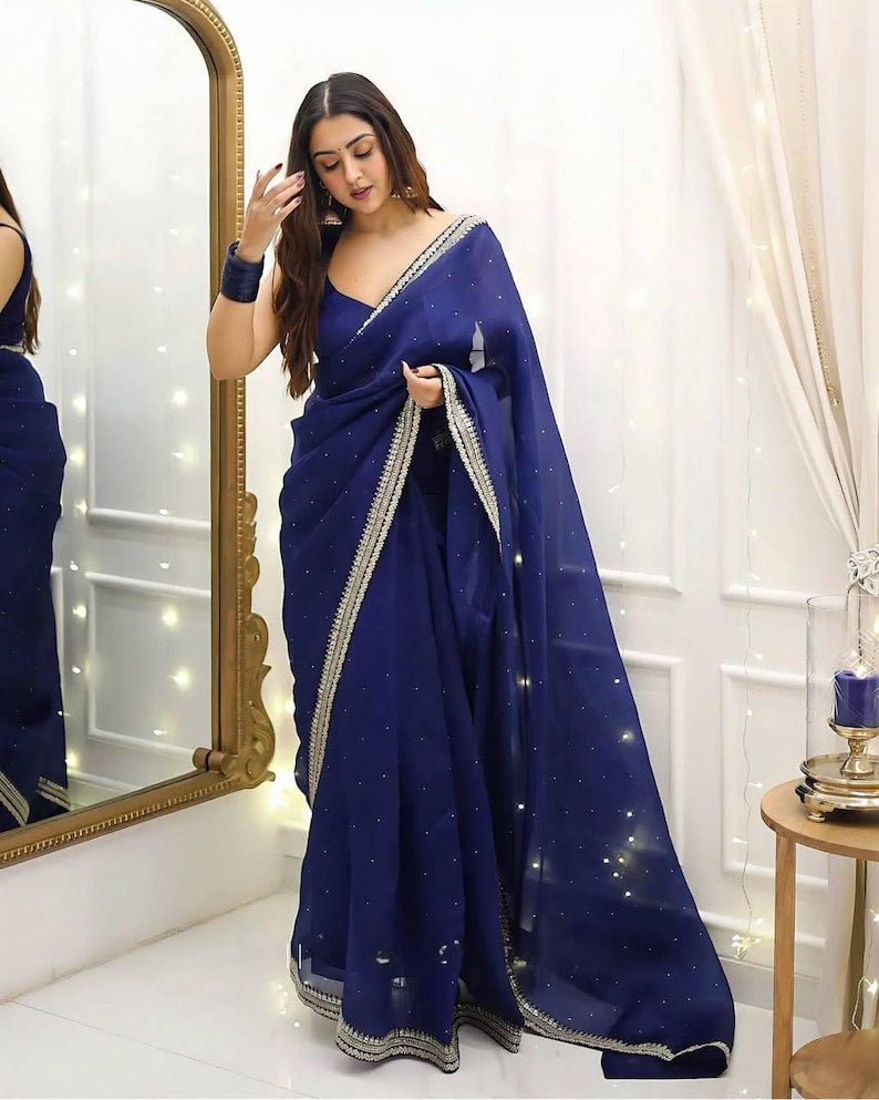 Stunning Gorgeous Designer Saree with Thread Work Pack