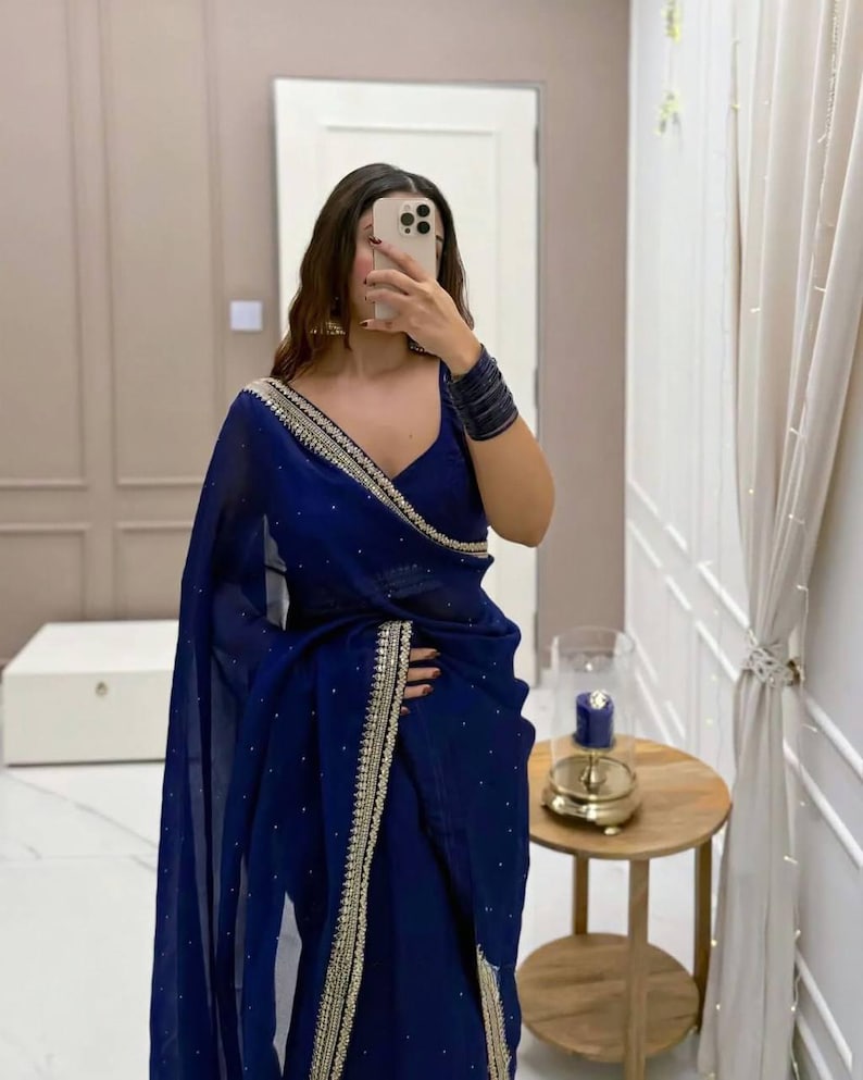 Stunning Gorgeous Designer Saree with Thread Work Pack