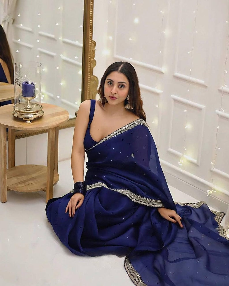 Stunning Gorgeous Designer Saree with Thread Work Pack