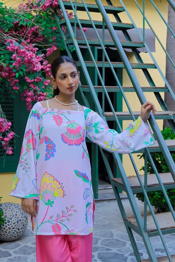2PC- Adjustable Multi Kurta Set