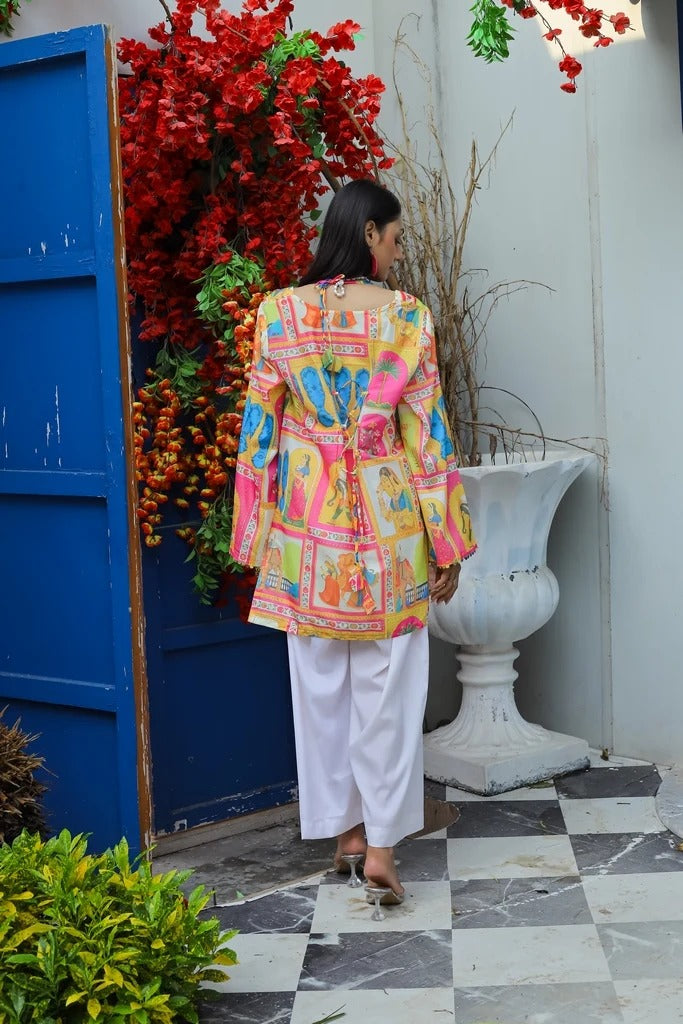 2PC- Adjustable Multi Kurta Set