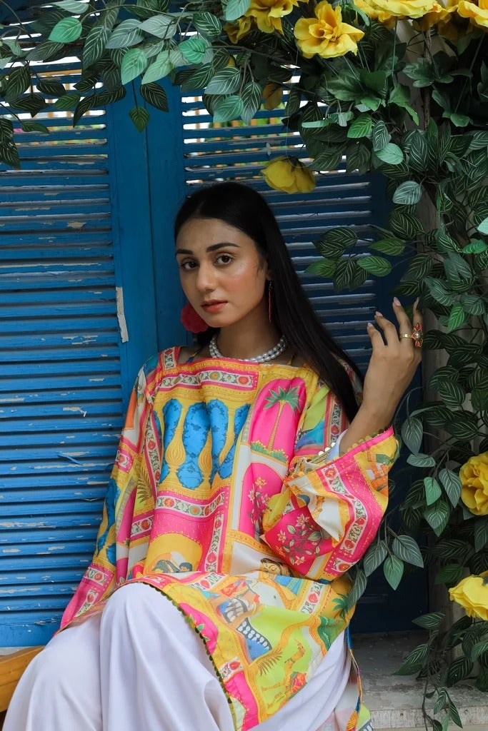 2PC- Adjustable Multi Kurta Set
