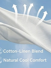 Linen Cotton Half Sleeve Crew Neck Solid Wear